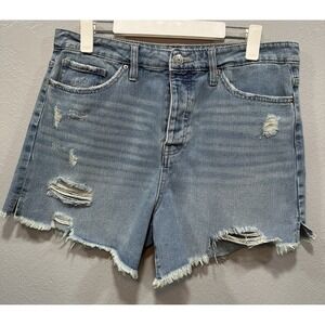 YMI Denim Shorts Women's Size 13/31 Blue High Rise Cut-Off Distressed Frayed Hem